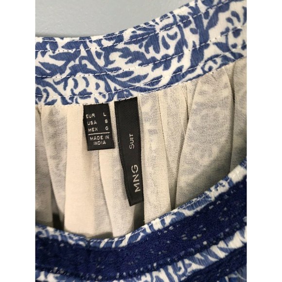 MING SUIT Women’s Blouse Size 8 Blue White Flowy - Picture 7 of 11